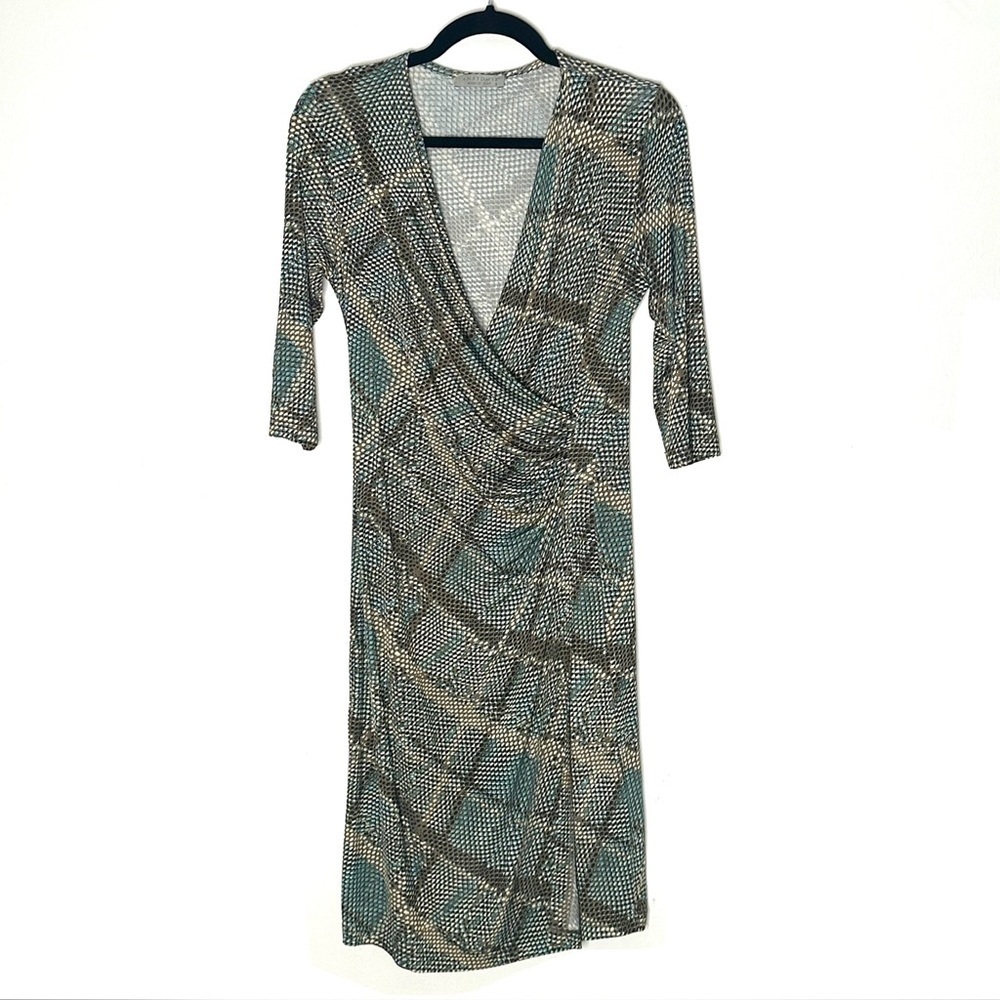 Anatomie Printed Marine Dress in Reptile Plaid S - Picture 4 of 7